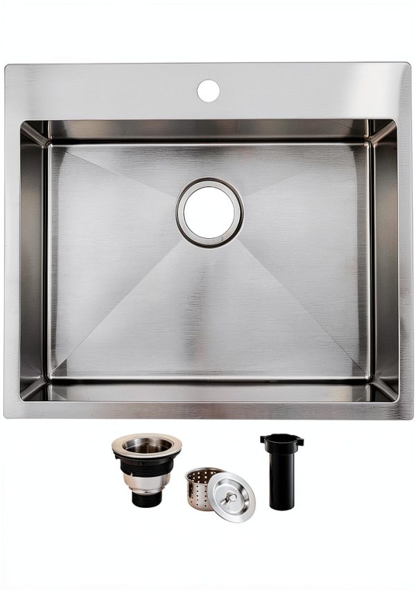 SHACO Brushed Nickel Drop In Bar Sink Stainless Steel-0