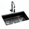Lonsince Black Stainless Steel Undermount Kitchen Sink-1