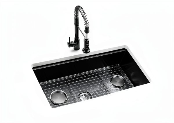 Lonsince Black Stainless Steel Undermount Kitchen Sink-1