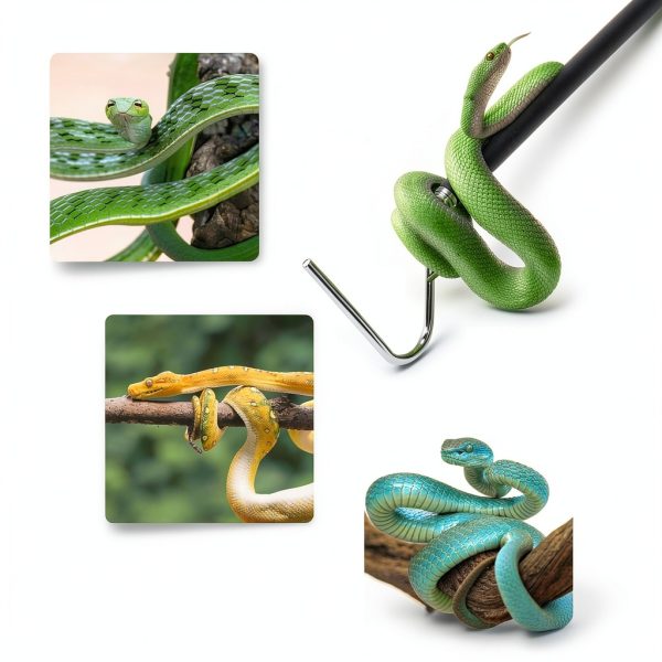 JJUNW Snake Hook Stainless Steel Adjustable Reptile Handler-3