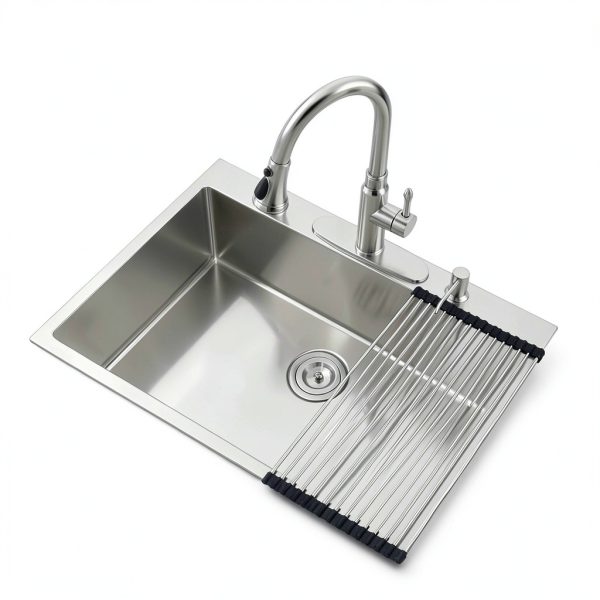 BoomHoze Brushed Nickel Kitchen Sink Stainless Steel Modern-2