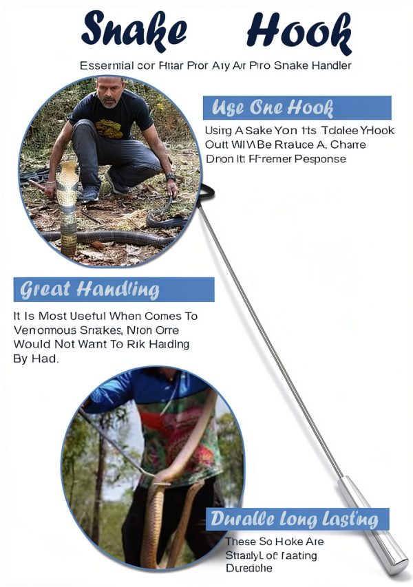 DDP Snake Hook Heavy Duty Stainless Steel Reptile Handler-5