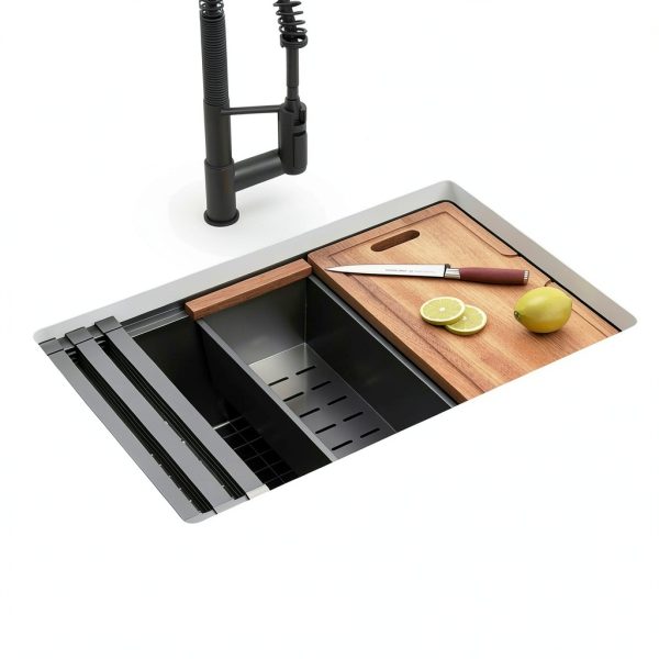 Lonsince Black Stainless Steel Undermount Kitchen Sink-2