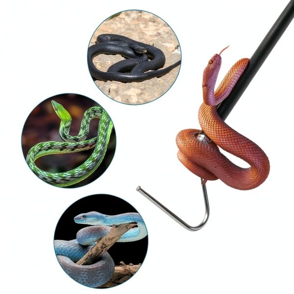 YQQYG Snake Hook Stainless Steel Retractable Reptile Handler-4
