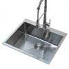 SHACO Brushed Nickel Drop In Bar Sink Stainless Steel-6
