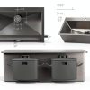 SHACO Brushed Nickel Drop In Bar Sink Stainless Steel-4