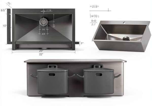 SHACO Brushed Nickel Drop In Bar Sink Stainless Steel-4