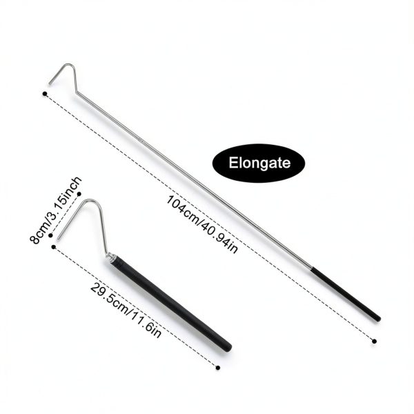JJUNW Snake Hook Stainless Steel Adjustable Reptile Handler-1