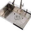 BoomHoze Brushed Nickel Kitchen Sink Stainless Steel Modern-0