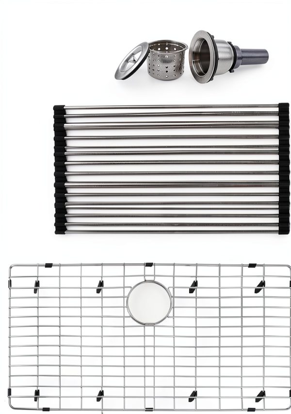 BoomHoze Brushed Nickel Kitchen Sink Stainless Steel Modern-8