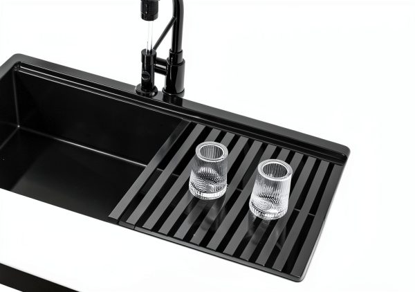 Lonsince Black Stainless Steel Undermount Kitchen Sink-7
