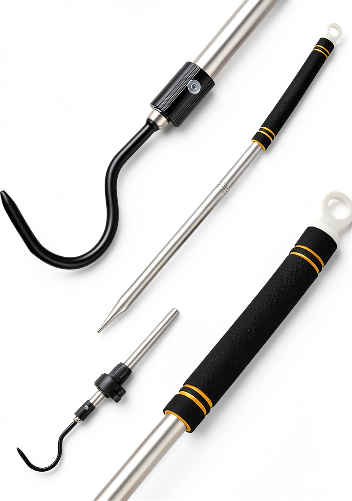 Gzlozak snake hook extended to full length on a grassy field