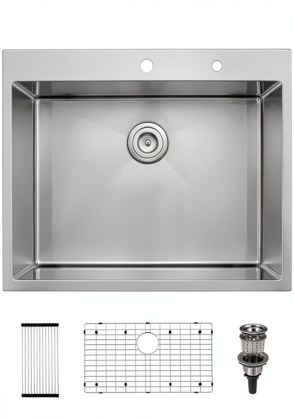 BoomHoze Brushed Nickel Kitchen Sink Stainless Steel Modern-3