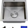 Delironexu Stainless Steel Bar Sink Rust Resistant Topmount-0