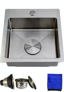 Delironexu Stainless Steel Bar Sink Rust Resistant Topmount-0