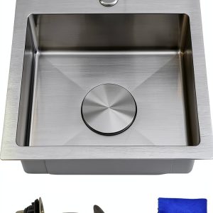 Delironexu Stainless Steel Bar Sink Rust Resistant Topmount-0
