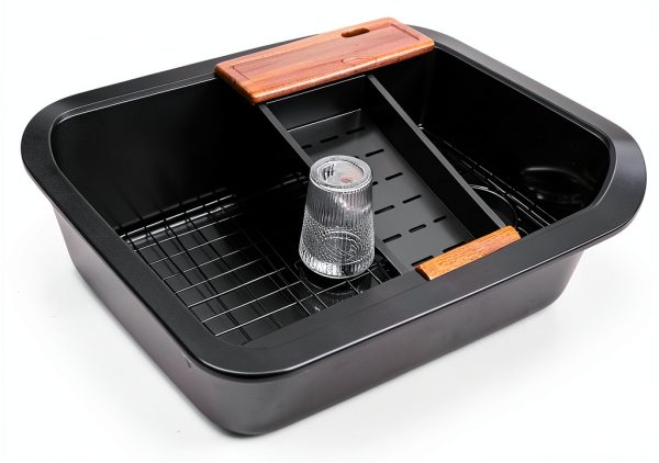 Lonsince Black Stainless Steel Undermount Kitchen Sink-6