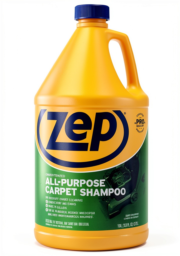 Installing Zep Commercial Carpet Extractor Shampoo Deep Clean Formula on a wooden desk