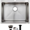 SHACO 25x22 Drop In Sink Stainless Steel Brushed Nickel-0