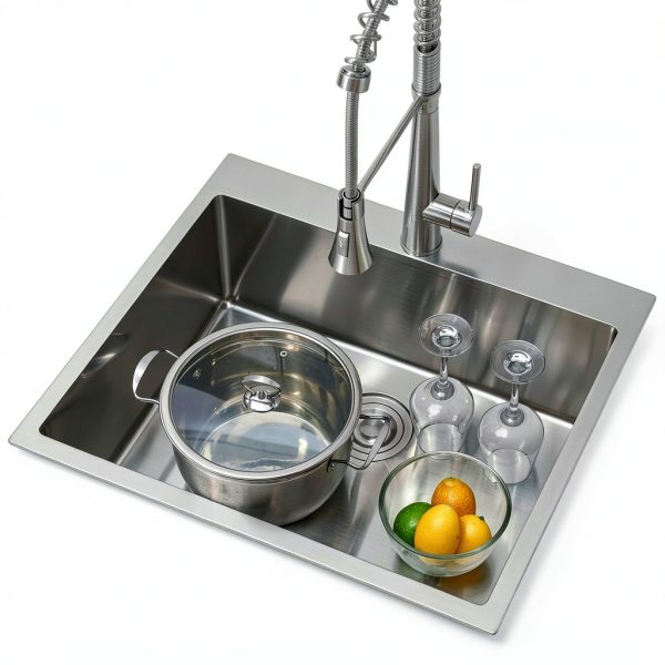 SHACO Brushed Nickel Drop In Bar Sink Stainless Steel-5