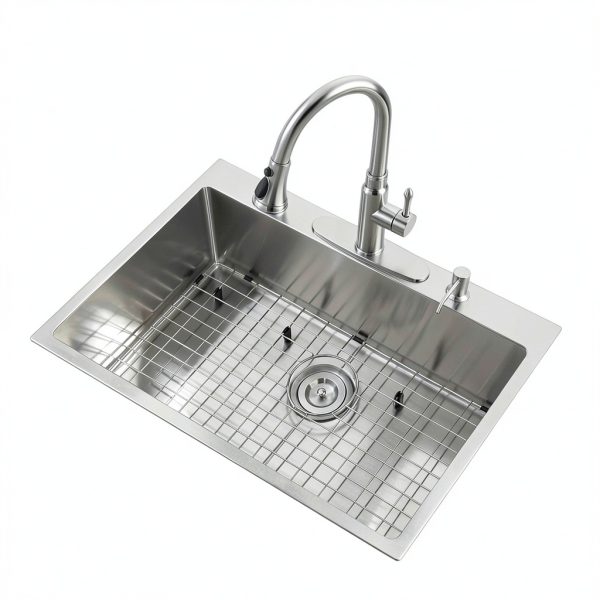 BoomHoze Brushed Nickel Kitchen Sink Stainless Steel Modern-1