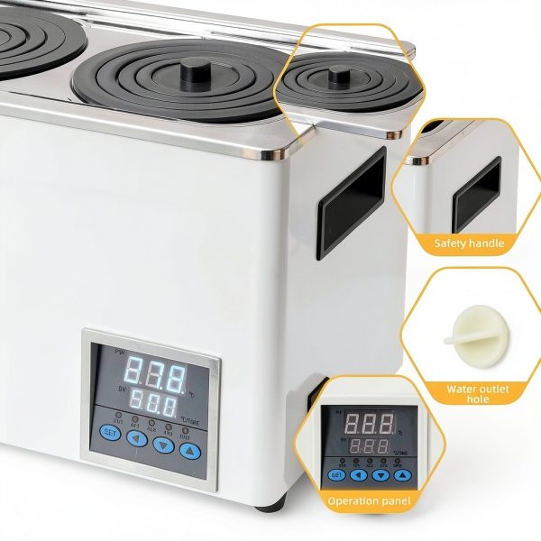 Lab Water Bath faruijie 6L Digital Thermostatic Hot Bath with Timer-2